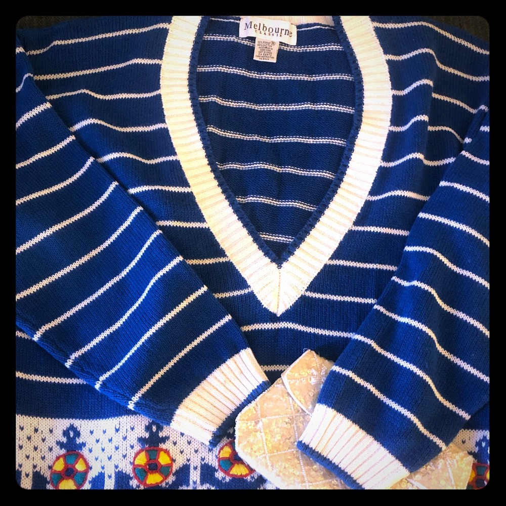 80’s vintage nautical style sweater